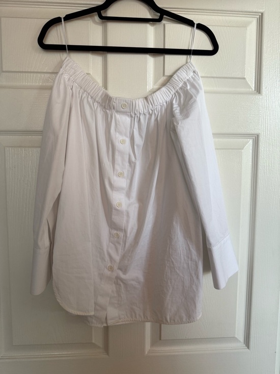 Zara Tops - Zara White Off-Shoulder Button Front Blouse